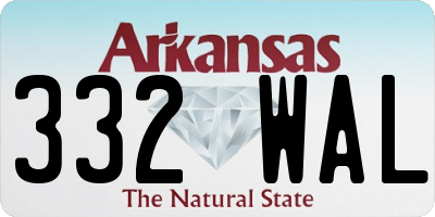 AR license plate 332WAL