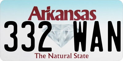 AR license plate 332WAN