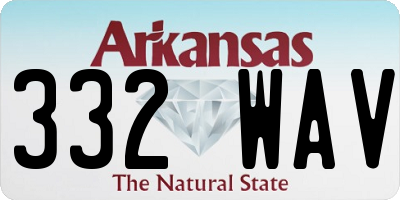 AR license plate 332WAV