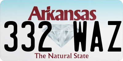 AR license plate 332WAZ