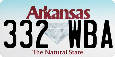 AR license plate 332WBA