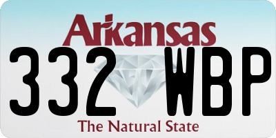 AR license plate 332WBP