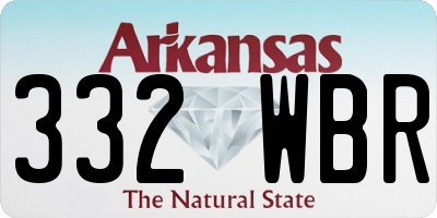 AR license plate 332WBR