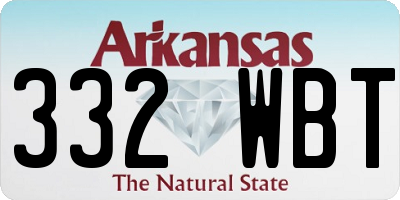 AR license plate 332WBT