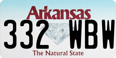 AR license plate 332WBW