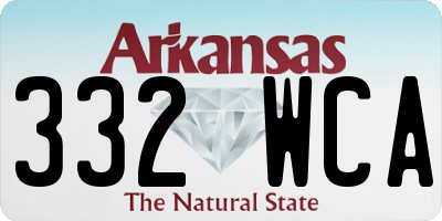 AR license plate 332WCA