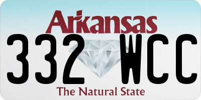 AR license plate 332WCC