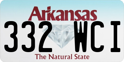 AR license plate 332WCI