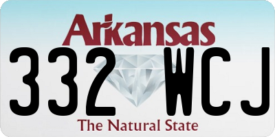 AR license plate 332WCJ