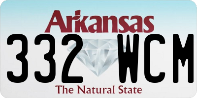 AR license plate 332WCM