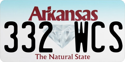 AR license plate 332WCS