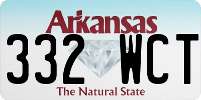 AR license plate 332WCT