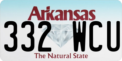 AR license plate 332WCU