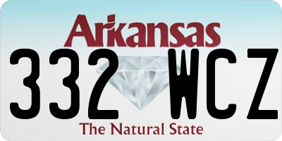AR license plate 332WCZ