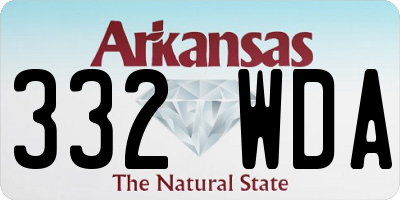 AR license plate 332WDA