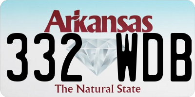 AR license plate 332WDB
