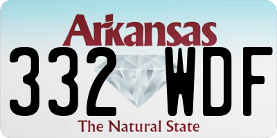 AR license plate 332WDF