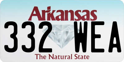 AR license plate 332WEA