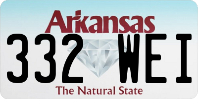 AR license plate 332WEI