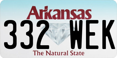 AR license plate 332WEK