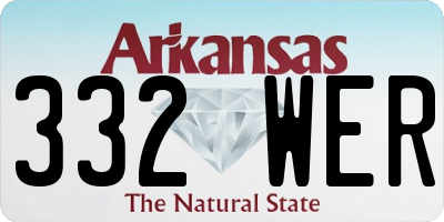 AR license plate 332WER