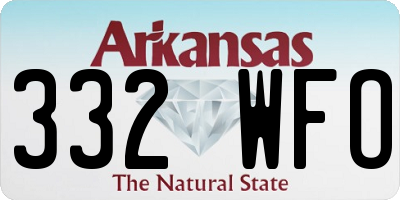 AR license plate 332WFO