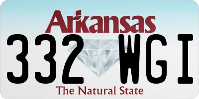 AR license plate 332WGI