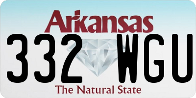AR license plate 332WGU