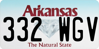 AR license plate 332WGV