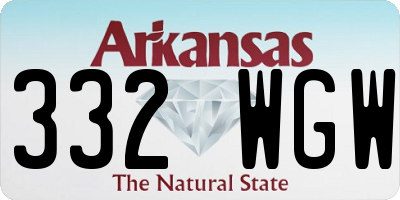 AR license plate 332WGW
