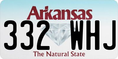 AR license plate 332WHJ