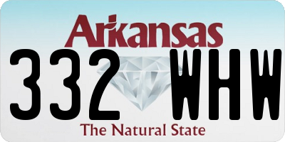 AR license plate 332WHW