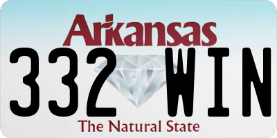 AR license plate 332WIN