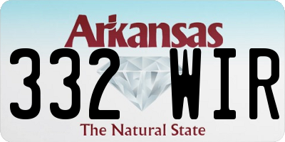 AR license plate 332WIR