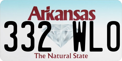 AR license plate 332WLO
