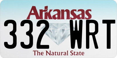 AR license plate 332WRT