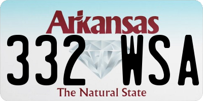 AR license plate 332WSA
