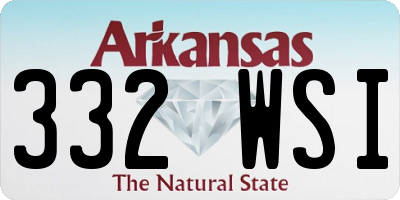 AR license plate 332WSI