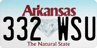 AR license plate 332WSU