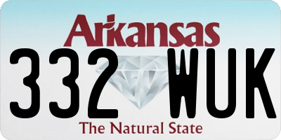 AR license plate 332WUK