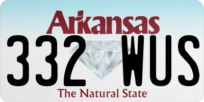 AR license plate 332WUS