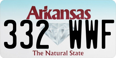 AR license plate 332WWF