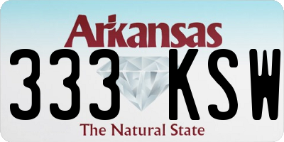 AR license plate 333KSW