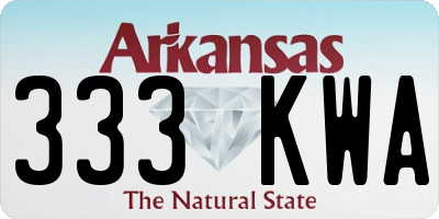 AR license plate 333KWA