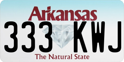 AR license plate 333KWJ