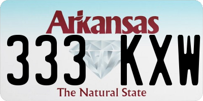 AR license plate 333KXW