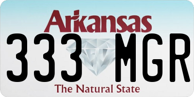 AR license plate 333MGR