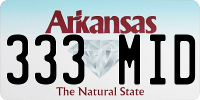 AR license plate 333MID
