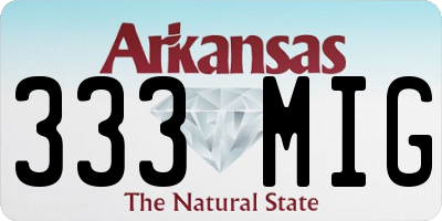 AR license plate 333MIG