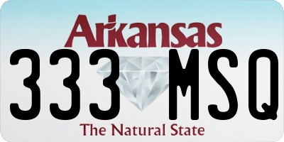 AR license plate 333MSQ